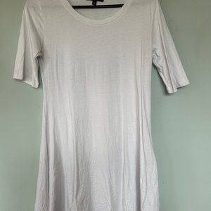 T shirt Dress, short Sleave, white Crew Neck, No tags, never been worn